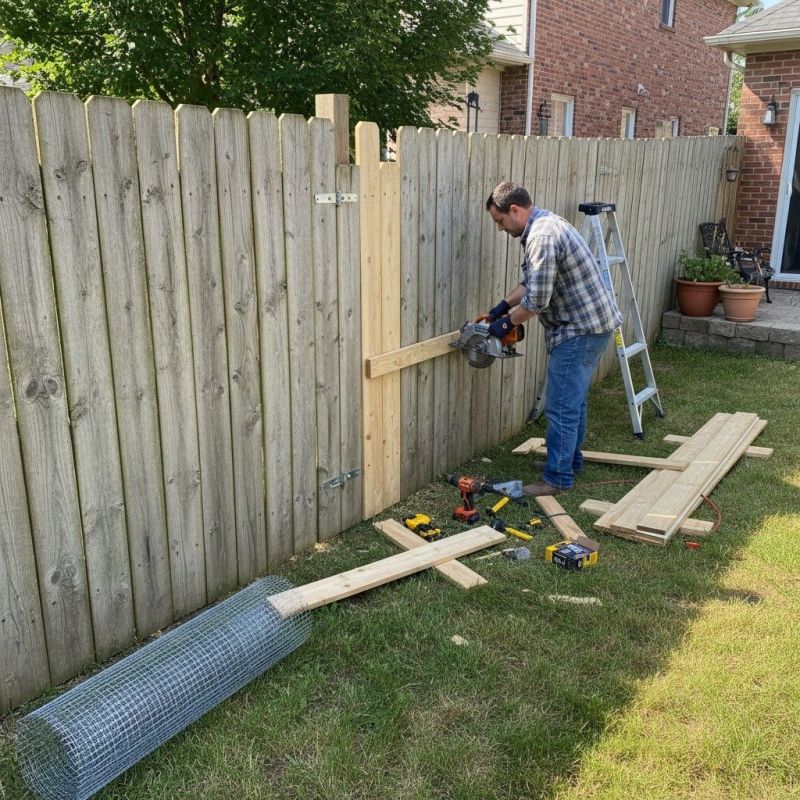 Fence Rail Repair detail